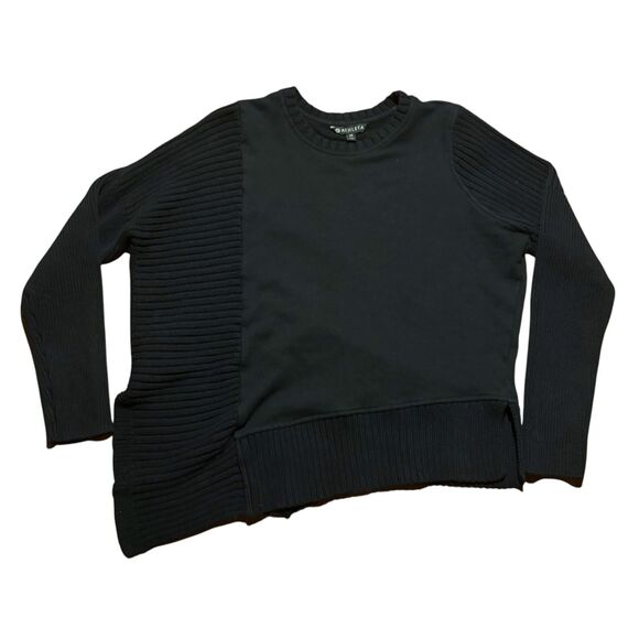 Athleta Bayridge Asymmetrical Ribbed Sweater Black- Size XS - Picture 3 of 9